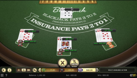 Online version of American Blackjack by Betsoft