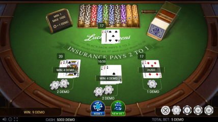Ruleset of demo game - Blackjack Lucky Sevens