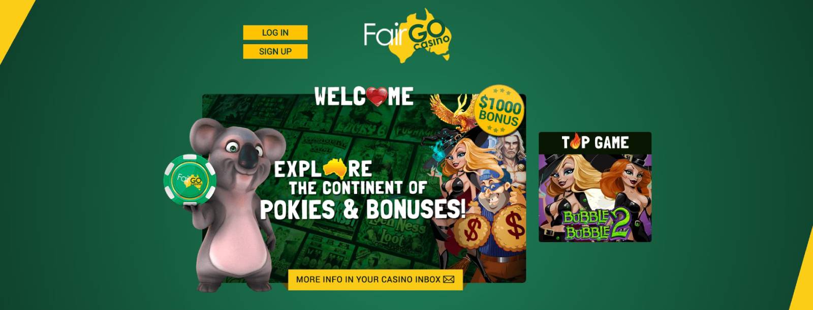 Fair Go casino homepage
