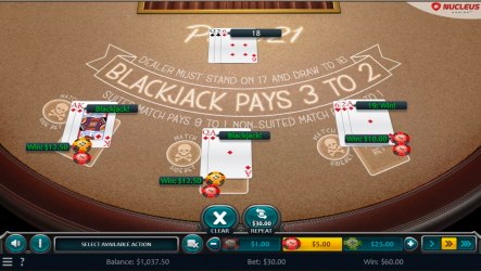 Nucleus pirate 21 blackjack payout