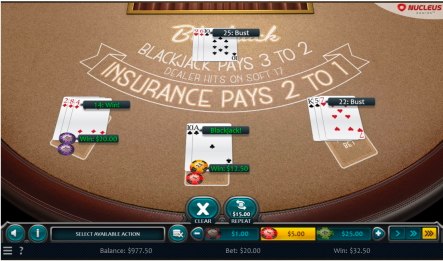 Nucleus single deck blackjack game rules