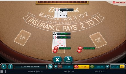 Demo of Nucleus single deck blackjack